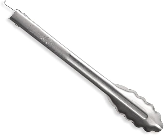 Rada Cutlery 9" Heavy-Duty Tongs (B313), Pack of 2 | Scalloped Edges, Stainless Steel