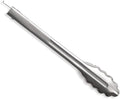 Rada Cutlery 9" Heavy-Duty Tongs (B313), Pack of 2 | Scalloped Edges, Stainless Steel