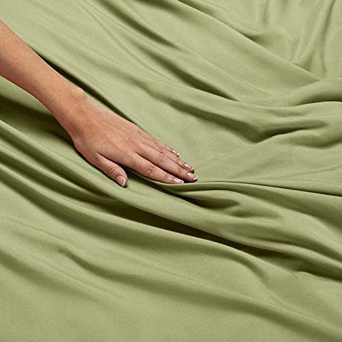 JS Sanders 1200 Thread Count Queen 4PC Bed Sheet Set Egyptian, Deep Pocket Deep Pocket, SAGE Green