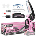 Saker Mini Chainsaw Cordless, 6 Inch Chainsaws Pink