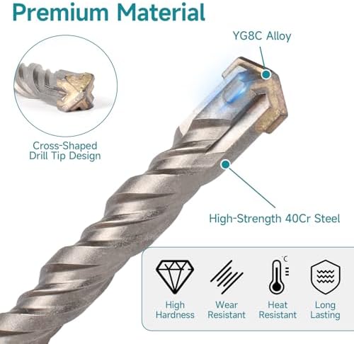 7/16 Inch x 6.3 Inch SDS Plus Rotary Hammer Drill Bit