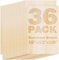 Basswood Sheets 18"x12"x1/8",3mm Basswood for Laser Cutting,Thin Plywood Board Unfinished Wood for Crafts, DIY Architectural Models Making, Wood Engraving (18inchx12inch-1/8-36Packs)
