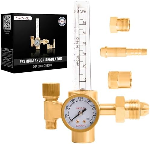 SPARC Argon Regulator & Flow Meter - Gas Regulator for MIG/TIG Welding