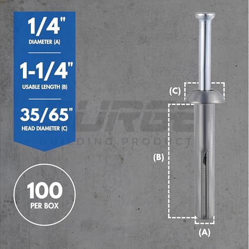 1/4" X 1-1/4" Stainless Hammer Drive Nail in Concrete Anchor (Box of 100)