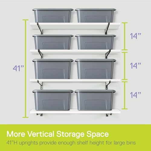 Delta Heavy Duty 4-Tier Lumber Storage Rack Cycle, Holds Up to 640 lbs - Wood Storage Rack with Fully Adjustable Arms - Steel Construction Storage Solution for Garage, Basement & Pantry