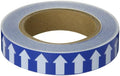 Brady 91427 1" Width, 90' Length, B-946 High Performance Vinyl, White On Blue Color Arrow Tape, Legend (Arrow Pictogram)