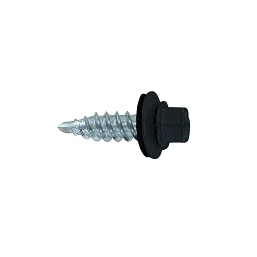 Fasteners Plus ST Fastening Kwikseal Woodbinder Metal to Wood #12 X 3/4" Black Stitch Screws with EPDM Rubber Washer, 250-Count - Designed for Metal Roofing and Siding Panels