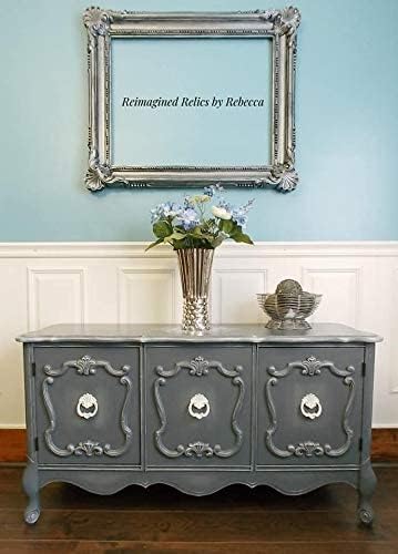 Chalky Chicks 16 Fl Oz Matte Nailed It (Blueish Gray) Chalk Paint for Furniture Without Sanding - No Prep Furniture Paint No Sanding All in One for Crafts, Walls, Cabinet, Metal, Dresser, Farmhouse