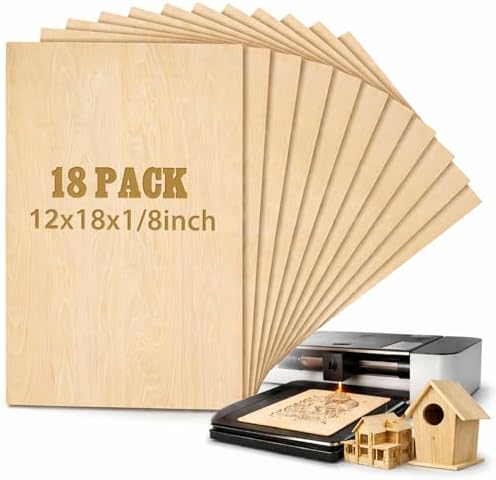 Juexica 18 Pcs 12" X 18"X 1/8" Basswood Plywood Sheets for Laser Cutting
