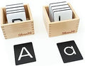 Montessori Sandpaper Letters | Black & White Montessori Letters Set w/ 3.5"x2.8" Lowercase & Uppercase Sand Paper Letters Cards Set | Sensory Sandpaper Letters Montessori | alphabet sandpaper letters