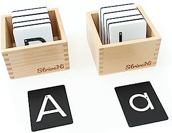 Montessori Sandpaper Letters | Black & White Montessori Letters Set w/ 3.5"x2.8" Lowercase & Uppercase Sand Paper Letters Cards Set | Sensory Sandpaper Letters Montessori | alphabet sandpaper letters