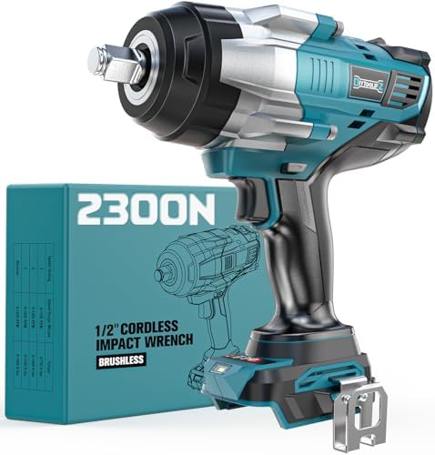 DIYtoolifz Cordless Impact Wrench 1/2" Compatible with Makita 18V Battery, 1700 Ft-lbs High Torque Impact Driver, Electric Impact Gun with 4 Speed Modes & LED Light for Car, Truck, Mower(Bare Tool)