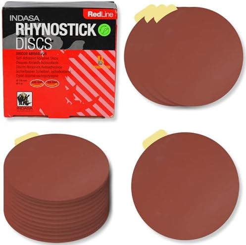 Indasa 5" Rhynostick 100 PCS – 240 Grit, PSA Sanding Discs – High-Performance Abrasive, 250°F Heat-Resistant, Clog-Free, No Residue – Aluminum Oxide Plus Lubricant