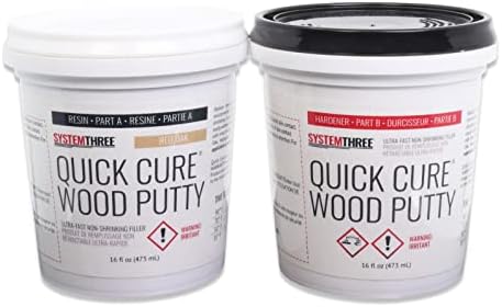 System Three Quick Cure Putty, Red Oak, Quart Kit