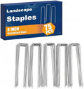 Whonline 75 Pack Landscape Staples 6 Inch, Galvanized Garden Stakes