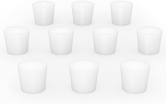 stonylab Silicon Rubber Stopper, White Tapered Lab Seal Silicon Stoppers Rubber Plugs (10-Pack, 6#)