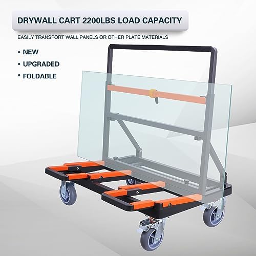 YANGTZE Folding Drywall Cart Heavy Duty,Drywall Dolly 2200 lbs