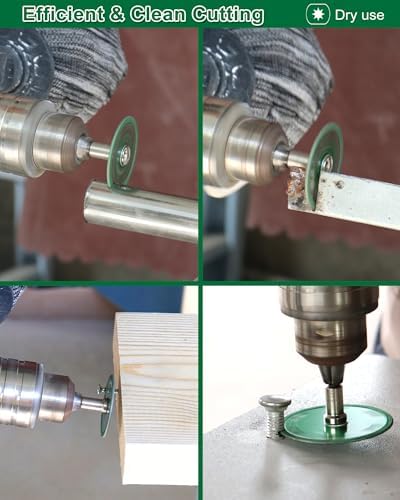Diamond Rotary Tool Cut-Off Wheels - 5pcs 1-3/16 Inch(30mm) Metal Cutting disc for Rotary Tool Accessories with 1pc 1/8” Mandrel for Metal, Iron Pipe, Iron Sheet, Bolts, Screws