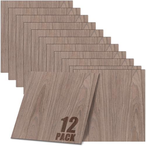 GSCIT Club 12 PCS Walnut Wood Veneer, 8 inch x 8 inch Wood Edge Banding Pre-glued Flexible, Veneer Tape Banding for Cabinet Repair Furniture Restoration