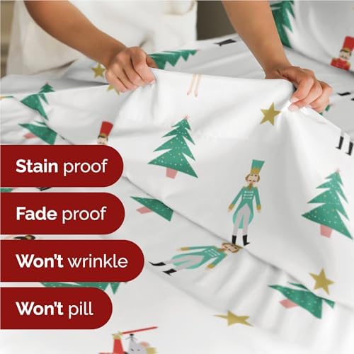 Christmas Sheet Set, Nutcracker Ballet, Holiday Xmas Bedding Set - Full
