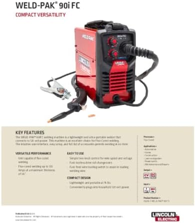 Lincoln Electric Weld-Pak 90i MIG MIG/Flux-Cored Wire Feeder Welder and Patriot Auto Darkening, Variable Shade Welding Helmet Combo Pack, K5387-10
