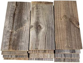 Rustic Weathered Reclaimed Wood Planks for DIY Crafts, Projects and Decor (12 Planks - 5.5" x12)