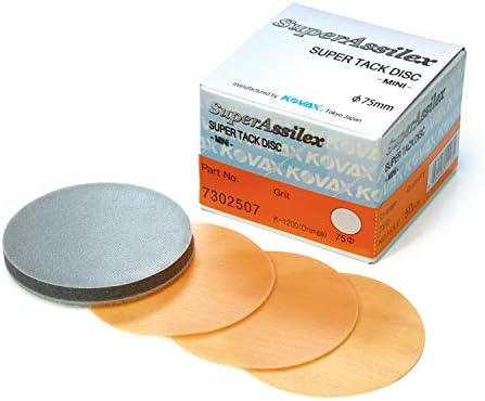 Super Assilex Flexible 3 inch Sanding Discs, Orange K-1200, Hook & Loop, 730-2507, 50 Discs + Interface Pad