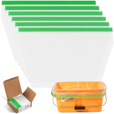 VOOMEY 18 Inch Paint Buckets Liners, Disposable Paint Tray Liner, 6 Pack