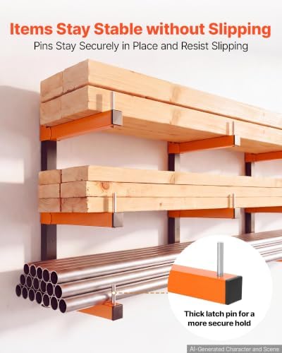 VEVOR Lumber Rack, 3-Tier 3-Pack 110 lbs per Tier, Foldable Wood Storage
