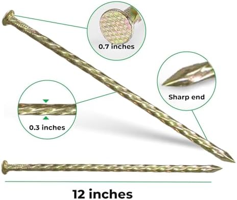 Galvanized Metal Landscape Stakes 12 ”20 Pack Heavy Duty Anchoring Spikes
