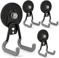 ULIBERMAGNET Upgraded Heavy Duty Magnetic Hooks,4 Pack Strong Large Magnet Hook for Power Drill,Garden Tools,Hose,Pegboard,Garage,Workshop,Magnetic Storage Hooks for Indoor Outdoor Hanging(Gray)