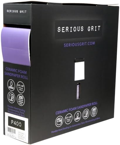 Serious Grit - P400 Grit Ceramic Foam Sandpaper Roll - 115mm x 25m