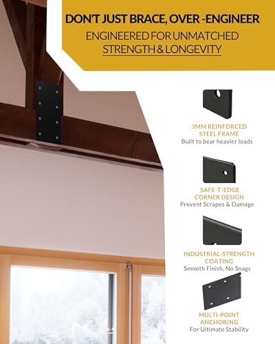 4 Pcs Ultra-Thick Straight Mending Plate, 9.25" x 4.5" Extreme Weatherproof Flat Bracket, Heavy Duty Steel I-Shape Timber Connector for 6x6 8x8 Lumber, Outdoor Pergola, Deck & Cabin
