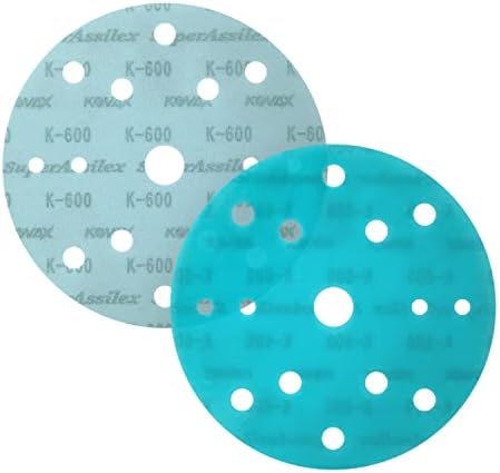 Super Assilex Flexible 6 inch Sanding Discs, Sky K-600 15 Holes, Hook & Loop, 193-1578, 25 Discs