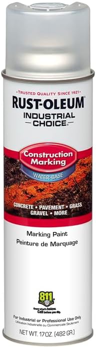 Rust-Oleum 264693-12PK Industrial Choice M1400 System Water-Based Construction Marking Paint, 17 oz, Clear, 12 Pack