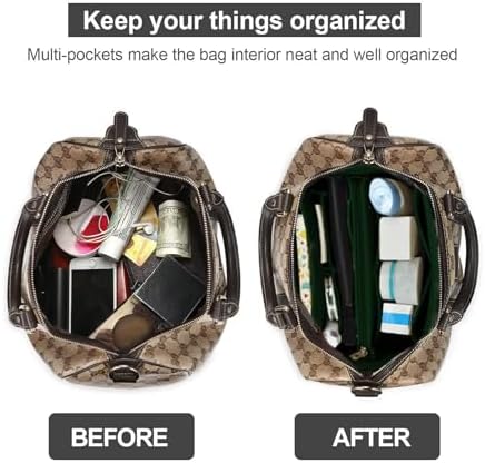OMYSTYLE Purse Organizer Insert, Felt Tote Bag Organizer Insert with 5 Sizes, Handbag Dividers for Inside Purse, Compatible with Longchamp, Neverful, Speedy and More