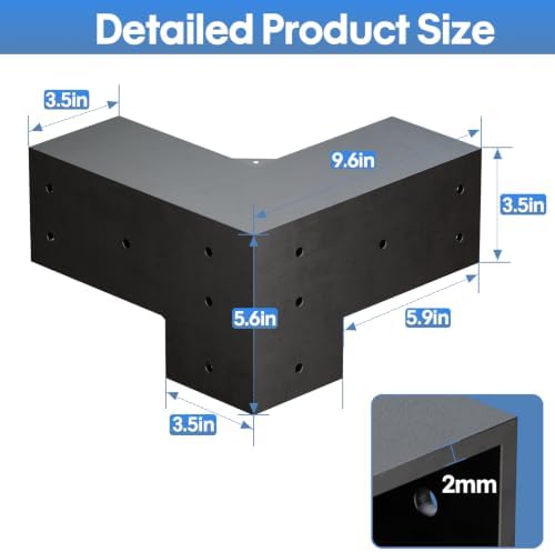 Heavy Duty Pergola Brackets Kit for 4"x 4" (Actual 3.5" X 3.5") Lumber