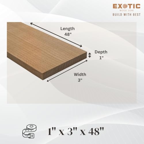 Exotic Wood Zone's Hard Maple Thin Stock Lumber Boards Wood Crafts 1" x 3" x 48" | Kiln Dried