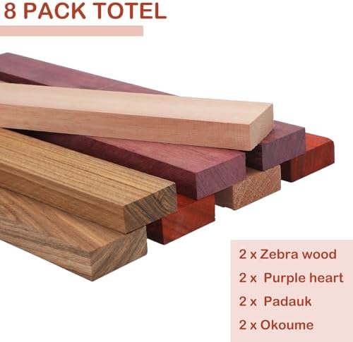 8 Pcs Exotic Hardwood Lumber 3/4" X 2" X 36"