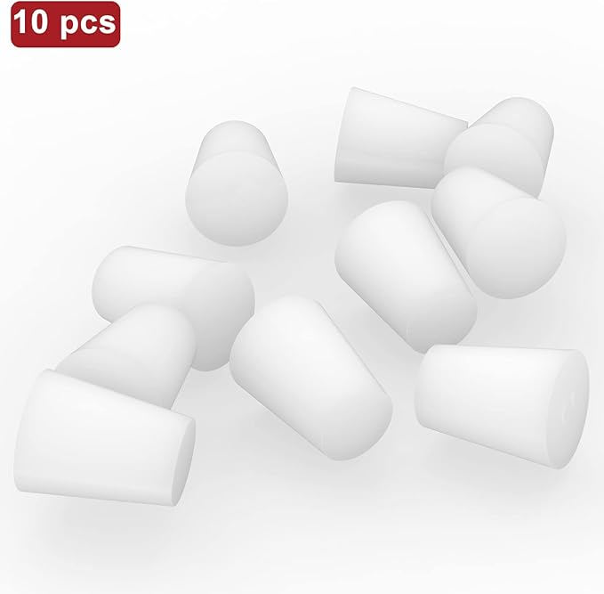 stonylab Silicon Rubber Stopper, White Tapered Lab Seal Silicon Stoppers Rubber Plugs (10-Pack, 2#)