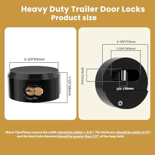 4 Pack Hidden Shackle Padlock Keyed Alike Heavy Duty Trailer Puck Black