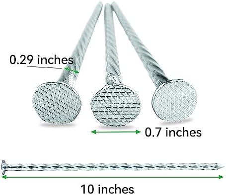 10-Inch Spiral Metal Landscape Stakes - Galvanized and Rustproof - 30pcs Round Anchoring Spikes for Paver Edging, Artificial Turf, Weed Barrier and More