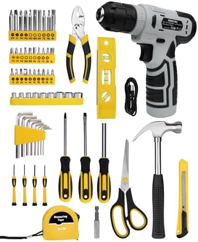 139-Piece Home Tool Kit with 8V Cordless Drill and Storage Case