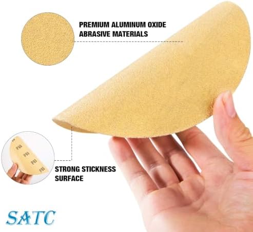 S SATC 300 Pack 80 Grit PSA Sanding Discs 6 Inch Round Sticky Back Aluminum Oxide Sandpaper Automotive Sanding Discs for DA Sanders Self Stick Sand Paper