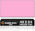 Gamer Boss - Gaming Mouse Pad - 48 x 24 Inches - 4mm Thick with Stitched Edges, Non-Slip Rubber Base, Premium Cloth Mousepad, Desk Mat for Laptop, Keyboard, Computer & PC (Mega, Pink)