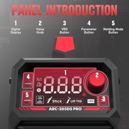 YESWELDER 205Amp Stick Welder Digital Inverter IGBT ARC Welding Machine