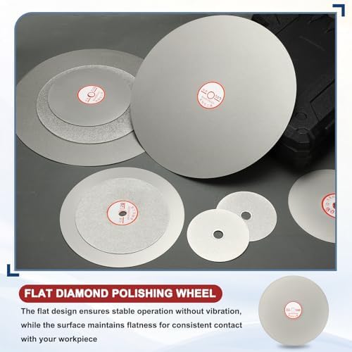 8 Inch x 1/2" Arbor Diamond Flat Lap Disc, 1500 Grit