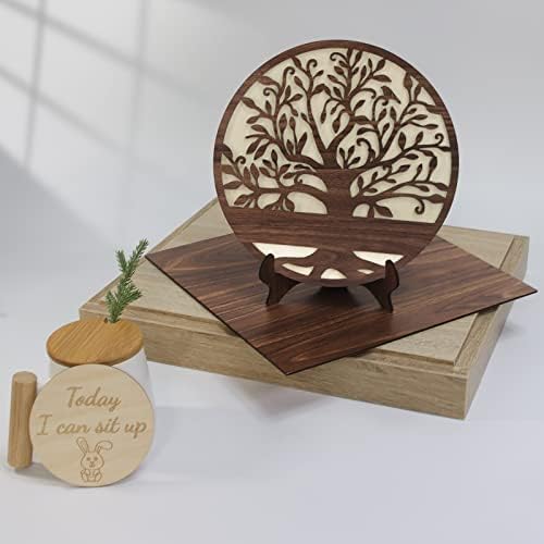 24 Pcs Walnut Unfinished Wood Craft, 3MM 1/8" x 12" x 12" Walnut Unfinished Plywood for Laser Cutting & Engraving, CNC Cutting, School DIY Projects 24 Pcs