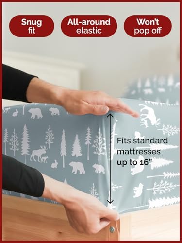 Christmas Sheet Set, Woodlands, Holiday Xmas Bedding Set - Full Size