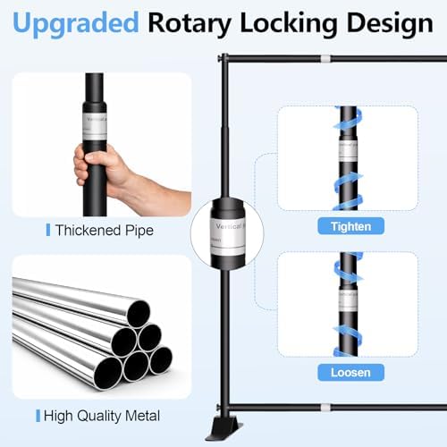 8x8FT Banner Stand, Heavy Duty Step and Repeat Stand, Black